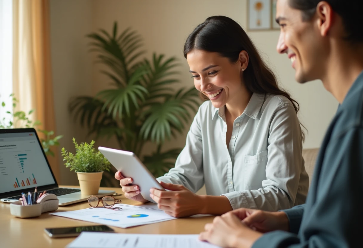 Comparing loan options on a tablet
