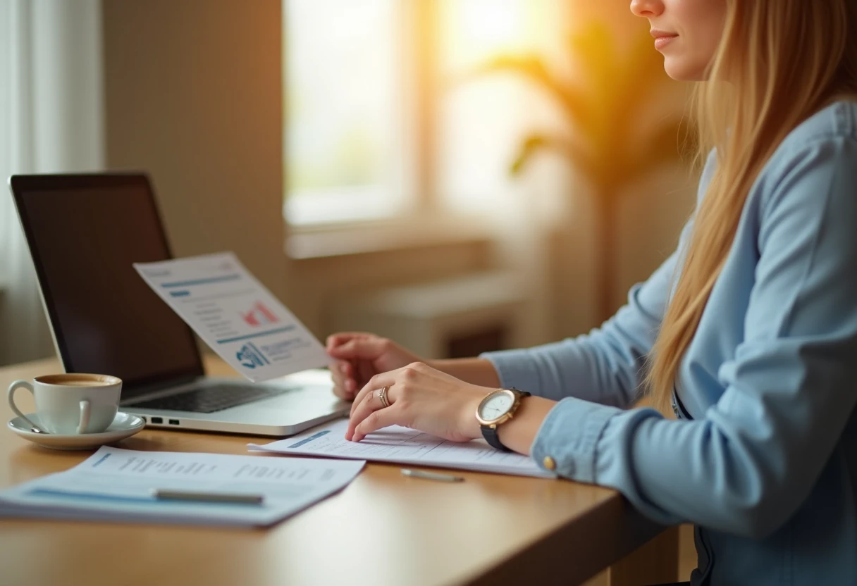 Reviewing loan options at a desk